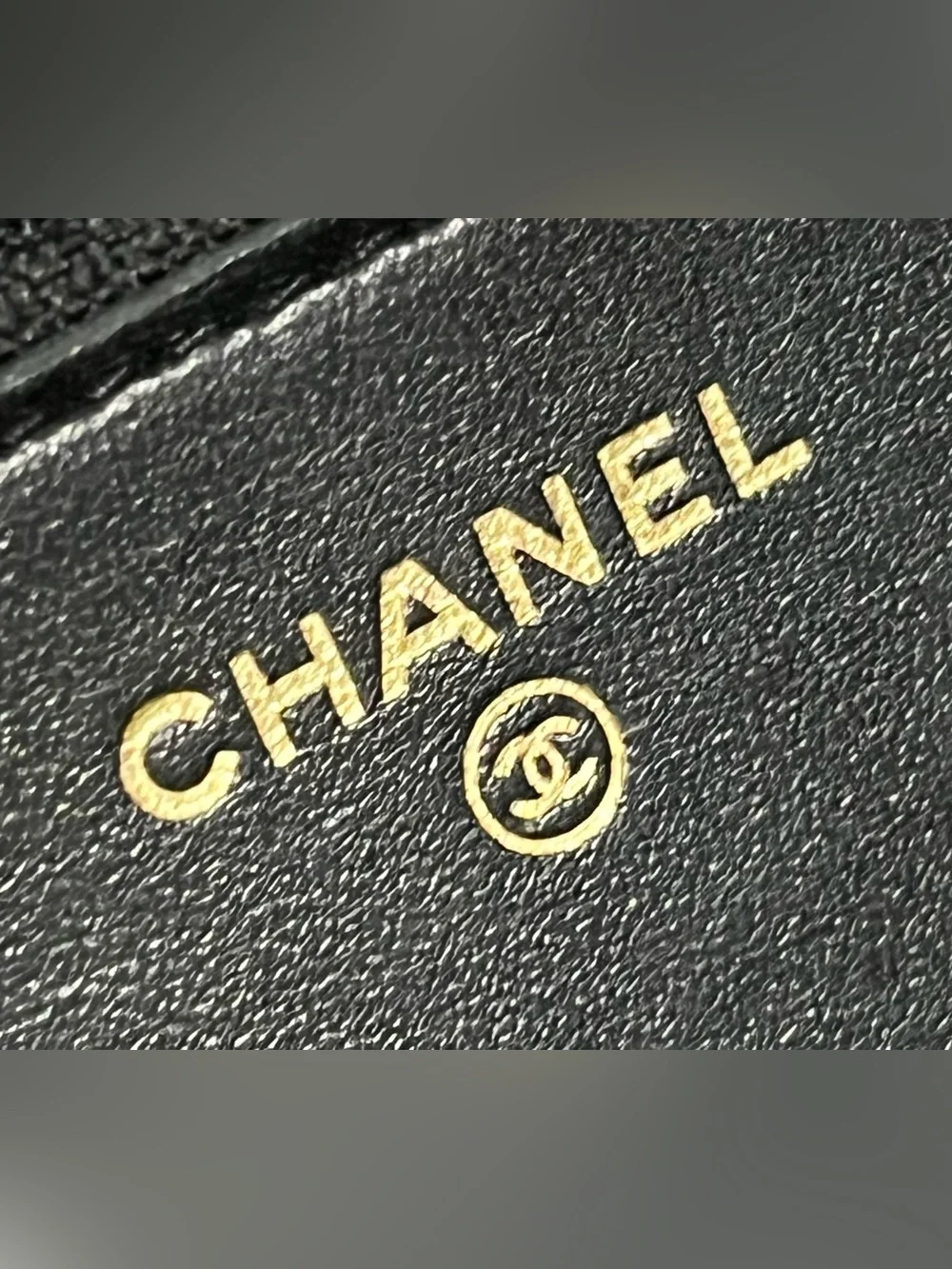 Authentic CHANEL Wallet On Chain with Light Gold Hardware